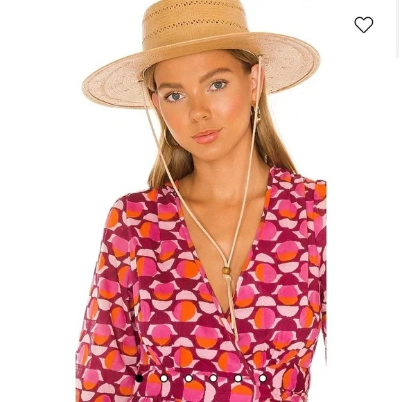 Straw Wide-Brim Boater Hat in Natural - Picture 2 of 8